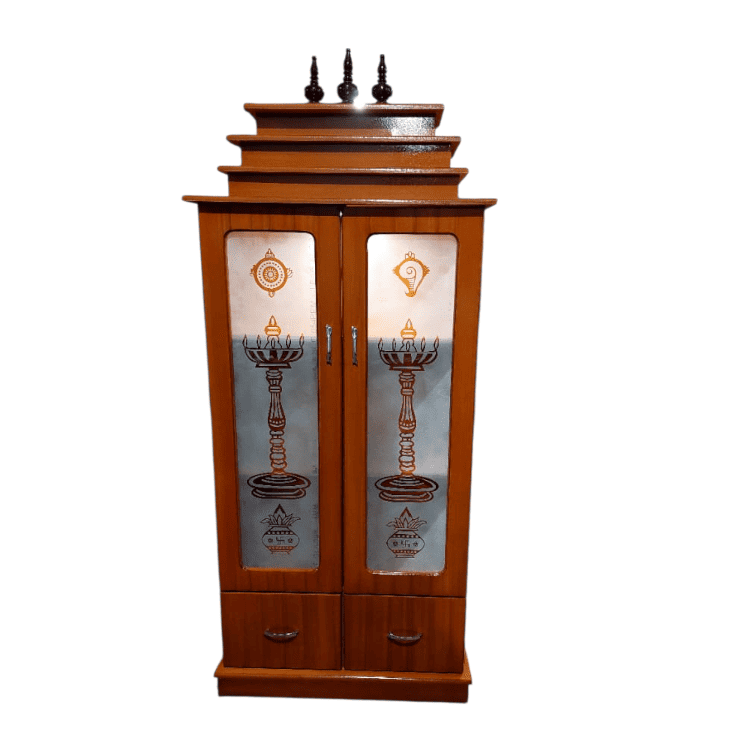 POOJA STAND FULL GLASS DOOR