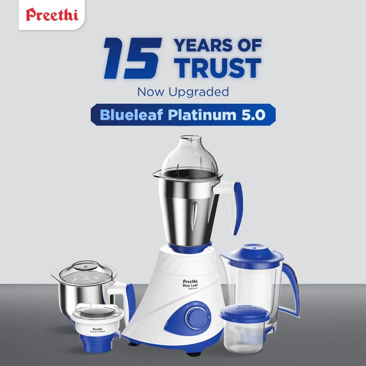 PREETHI BLUE LEAF PLATINUM 5.0 MIXER GRINDER