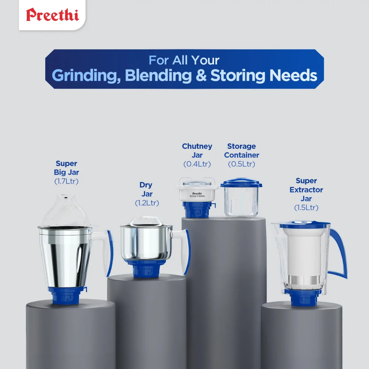 PREETHI BLUE LEAF PLATINUM 5.0 MIXER GRINDER