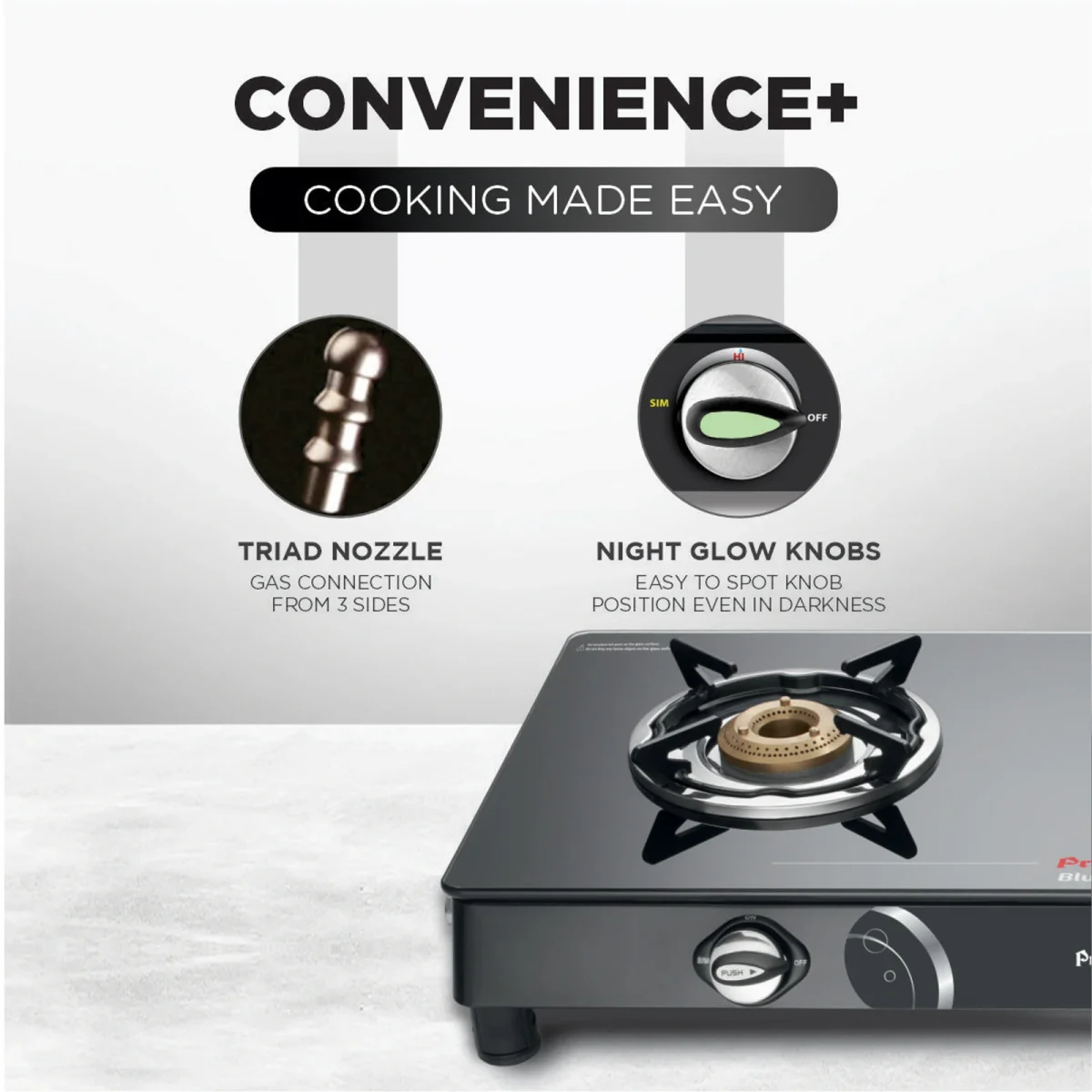 PREETHI BLUFLAME GLEAM 2 BURNER GAS STOVE