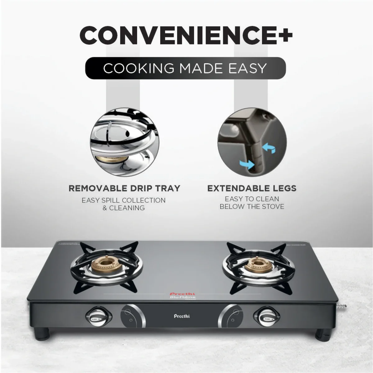 PREETHI BLUFLAME GLEAM 2 BURNER GAS STOVE