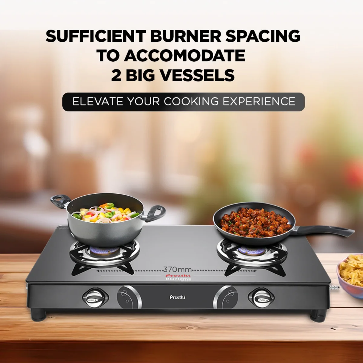 PREETHI BLUFLAME GLEAM 2 BURNER GAS STOVE