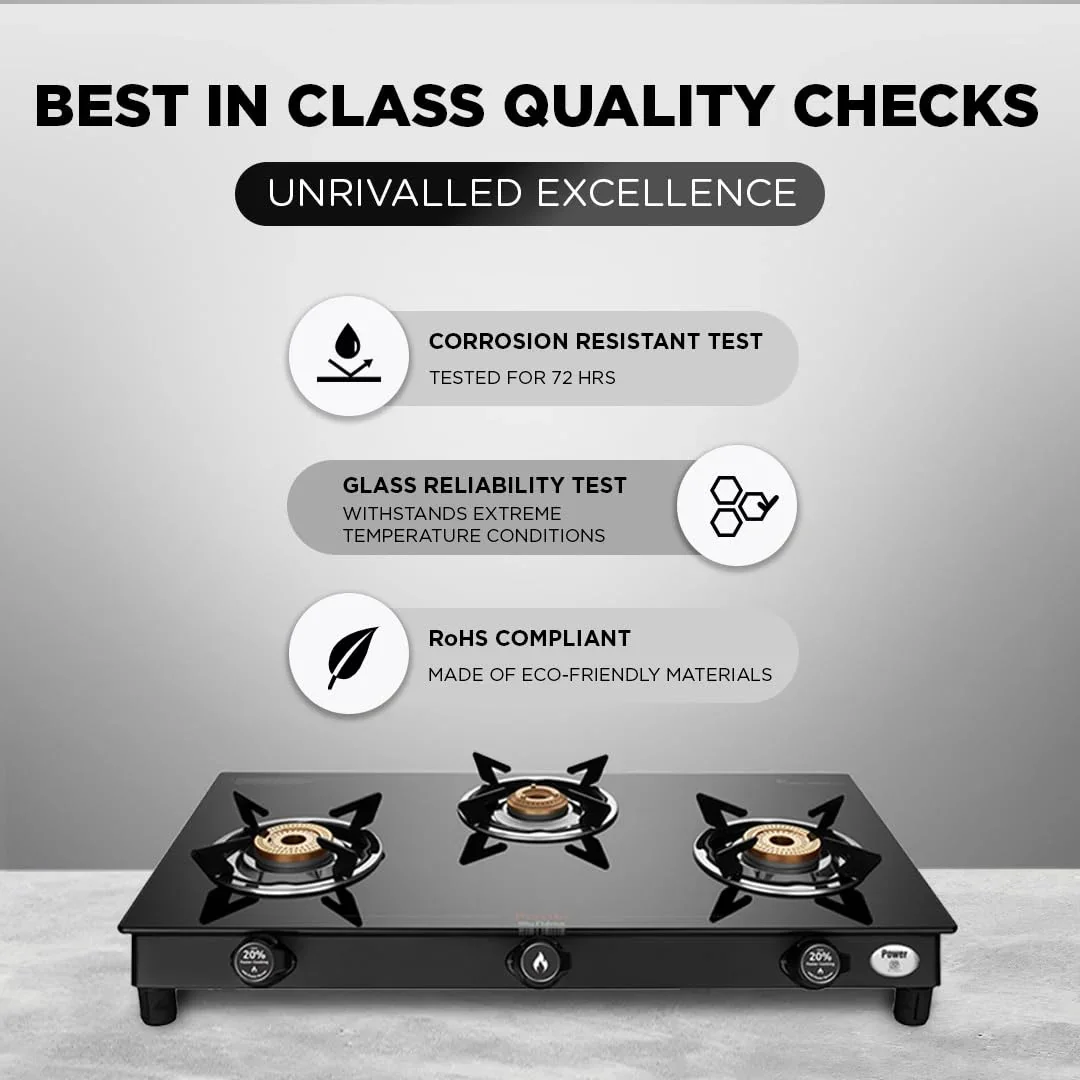 PREETHI SPARKLE POWER DUO 3 BURNER GAS STOVE
