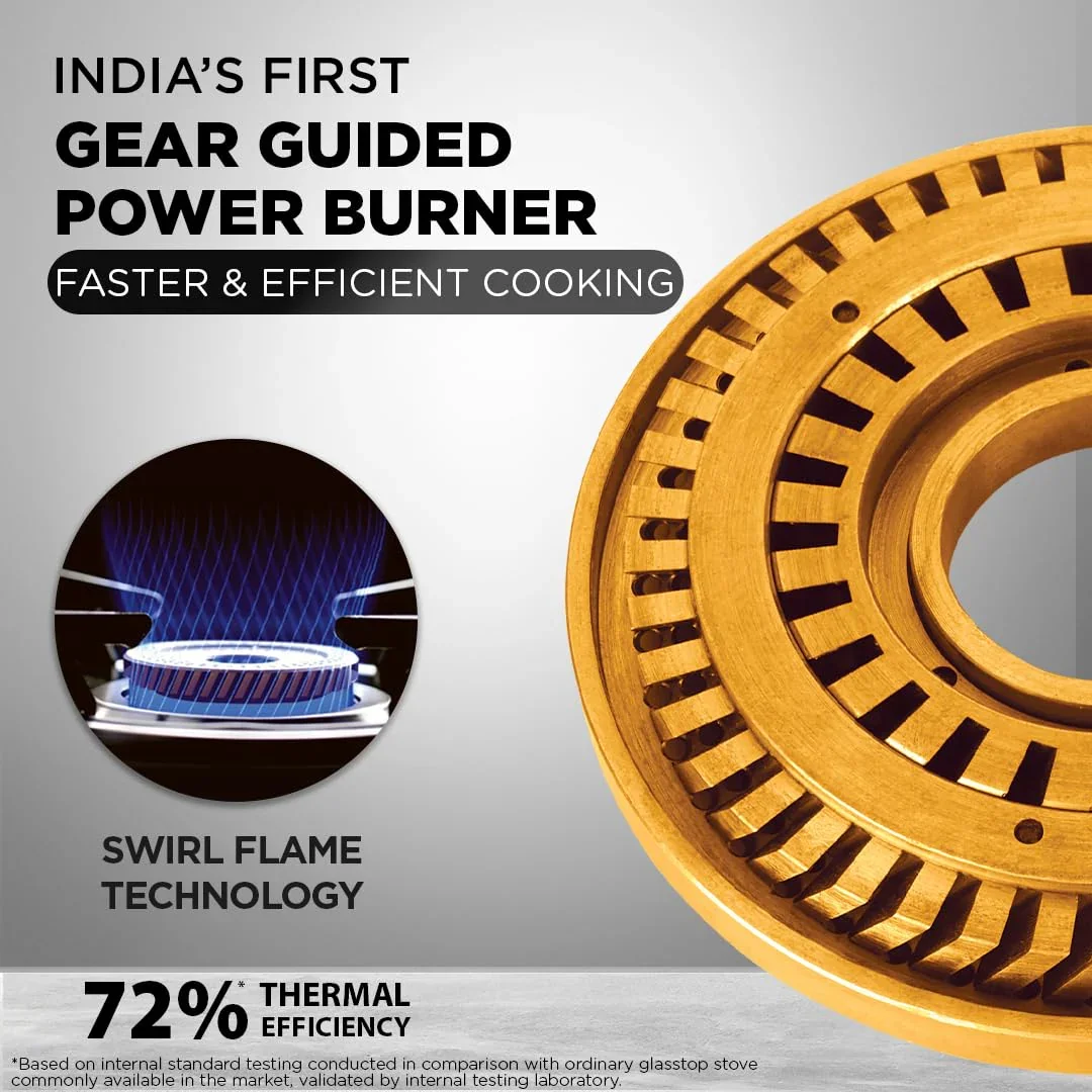 PREETHI SPARKLE POWER DUO 3 BURNER GAS STOVE